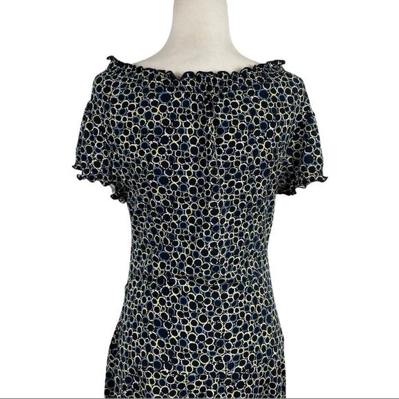 BCBGMAXAZRIA ruffle V Neck Midi Dress - Picture 8 of 12